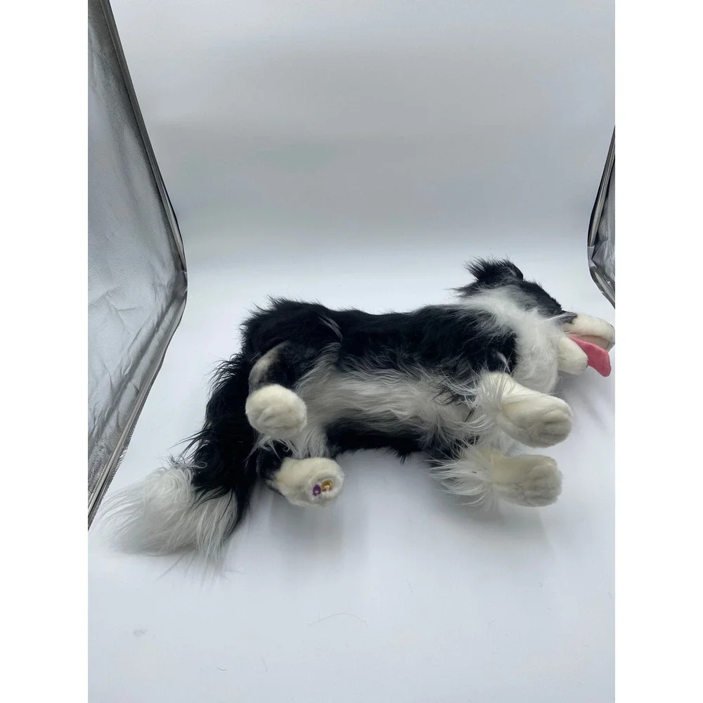Cuddle Clones Plush Border Collie Dog Black White Realistic Standing 21 Inch